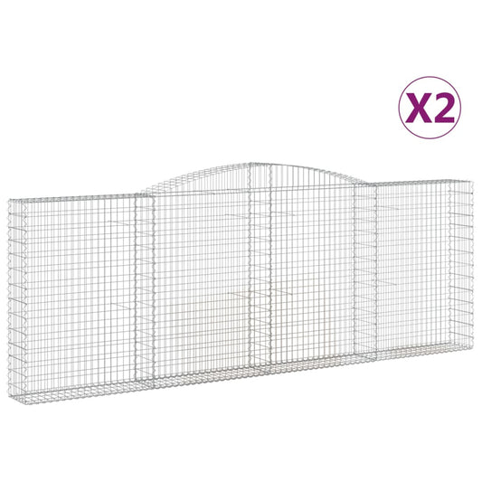 Arched Gabion Baskets 2 pcs 400x30x140/160 cm Galvanised Iron Arched Gabion Baskets 2 pcs 400x30x140/160 cm Galvanised Iron