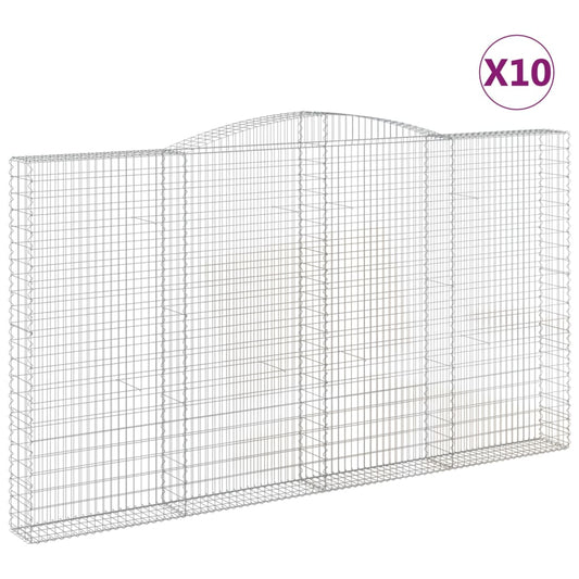 Arched Gabion Baskets 10 pcs 400x30x220/240 cm Galvanised Iron Arched Gabion Baskets 10 pcs 400x30x220/240 cm Galvanised Iron