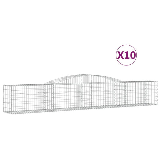 Arched Gabion Baskets 10 pcs 400x50x60/80 cm Galvanised Iron Arched Gabion Baskets 10 pcs 400x50x60/80 cm Galvanised Iron
