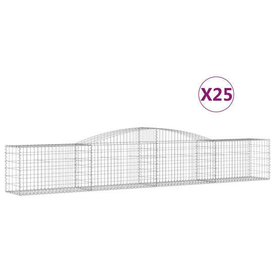 Arched Gabion Baskets 25 pcs 400x50x60/80 cm Galvanised Iron Arched Gabion Baskets 25 pcs 400x50x60/80 cm Galvanised Iron