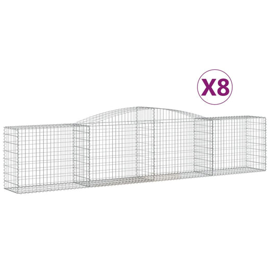 Arched Gabion Baskets 8 pcs 400x50x80/100 cm Galvanised Iron Arched Gabion Baskets 8 pcs 400x50x80/100 cm Galvanised Iron