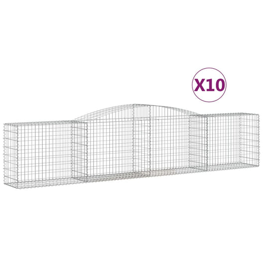 Arched Gabion Baskets 10 pcs 400x50x80/100 cm Galvanised Iron Arched Gabion Baskets 10 pcs 400x50x80/100 cm Galvanised Iron