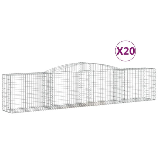 Arched Gabion Baskets 20 pcs 400x50x80/100 cm Galvanised Iron Arched Gabion Baskets 20 pcs 400x50x80/100 cm Galvanised Iron