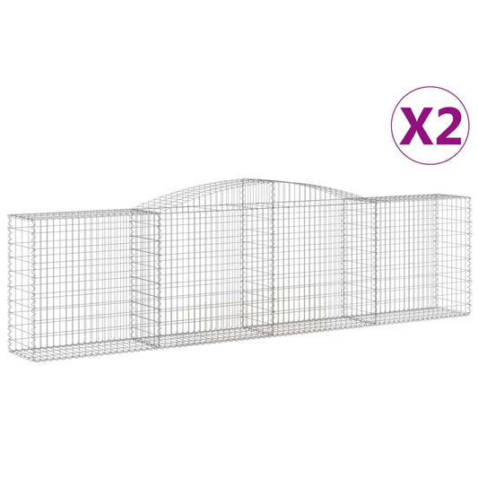 Arched Gabion Baskets 2 pcs 400x50x100/120 cm Galvanised Iron Arched Gabion Baskets 2 pcs 400x50x100/120 cm Galvanised Iron