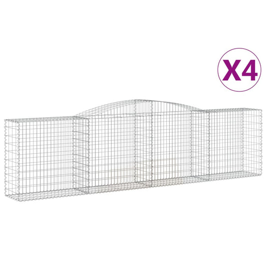 Arched Gabion Baskets 4 pcs 400x50x100/120 cm Galvanised Iron Arched Gabion Baskets 4 pcs 400x50x100/120 cm Galvanised Iron