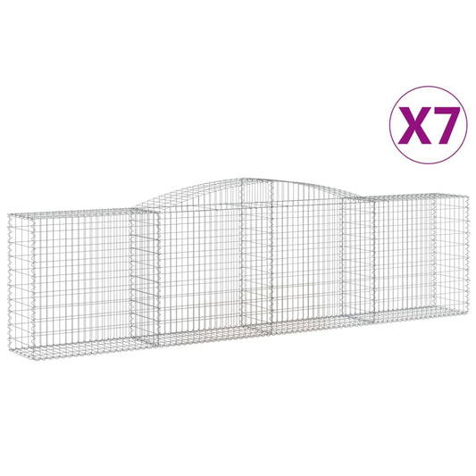 Arched Gabion Baskets 7 pcs 400x50x100/120 cm Galvanised Iron Arched Gabion Baskets 7 pcs 400x50x100/120 cm Galvanised Iron