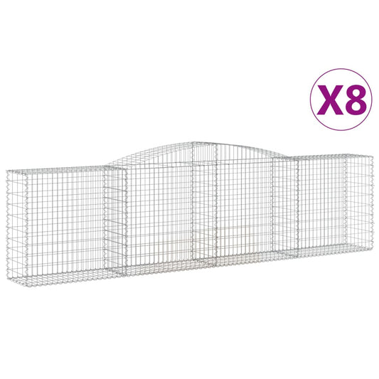 Arched Gabion Baskets 8 pcs 400x50x100/120 cm Galvanised Iron Arched Gabion Baskets 8 pcs 400x50x100/120 cm Galvanised Iron