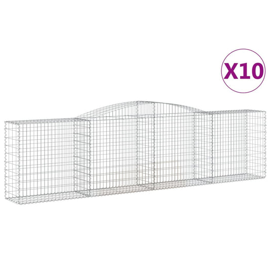 Arched Gabion Baskets 10 pcs 400x50x100/120 cm Galvanised Iron Arched Gabion Baskets 10 pcs 400x50x100/120 cm Galvanised Iron