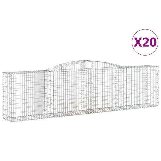 Arched Gabion Baskets 20 pcs 400x50x100/120 cm Galvanised Iron Arched Gabion Baskets 20 pcs 400x50x100/120 cm Galvanised Iron