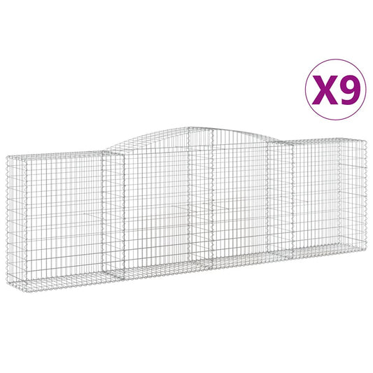 Arched Gabion Baskets 9 pcs 400x50x120/140 cm Galvanised Iron Arched Gabion Baskets 9 pcs 400x50x120/140 cm Galvanised Iron
