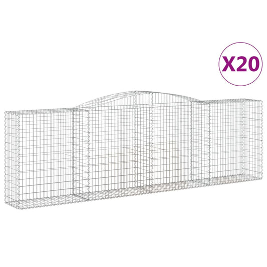 Arched Gabion Baskets 20 pcs 400x50x120/140 cm Galvanised Iron Arched Gabion Baskets 20 pcs 400x50x120/140 cm Galvanised Iron