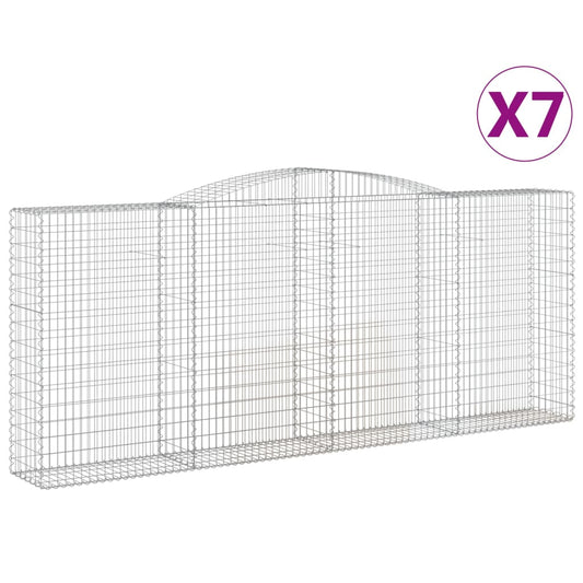 Arched Gabion Baskets 7 pcs 400x50x160/180 cm Galvanised Iron Arched Gabion Baskets 7 pcs 400x50x160/180 cm Galvanised Iron