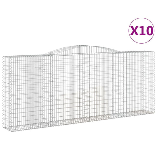 Arched Gabion Baskets 10 pcs 400x50x160/180 cm Galvanised Iron Arched Gabion Baskets 10 pcs 400x50x160/180 cm Galvanised Iron