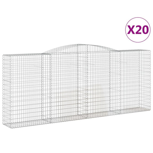 Arched Gabion Baskets 20 pcs 400x50x160/180 cm Galvanised Iron Arched Gabion Baskets 20 pcs 400x50x160/180 cm Galvanised Iron
