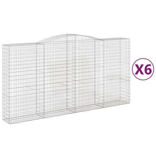 Arched Gabion Baskets 6 pcs 400x50x200/220 cm Galvanised Iron Arched Gabion Baskets 6 pcs 400x50x200/220 cm Galvanised Iron