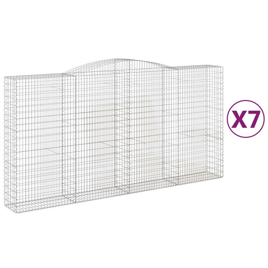 Arched Gabion Baskets 7 pcs 400x50x200/220 cm Galvanised Iron Arched Gabion Baskets 7 pcs 400x50x200/220 cm Galvanised Iron