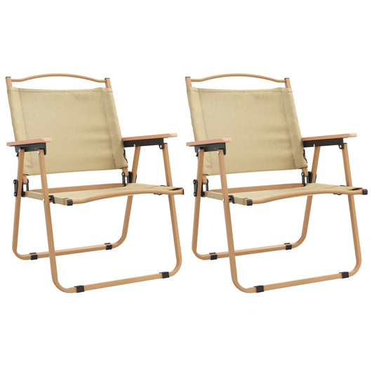 Camping Chairs 2 pcs Beige 54x55x78 cm Oxford Fabric Camping Chairs 2 pcs Beige 54x55x78 cm Oxford Fabric