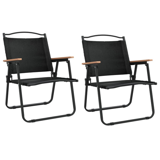 Camping Chairs 2 pcs Black 54x55x78 cm Oxford Fabric Camping Chairs 2 pcs Black 54x55x78 cm Oxford Fabric