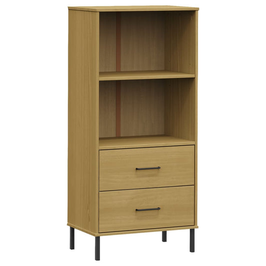 Bookcase with 2 Drawers Brown 60x35x128.5 cm Solid Wood OSLO Bookcase with 2 Drawers Brown 60x35x128.5 cm Solid Wood OSLO
