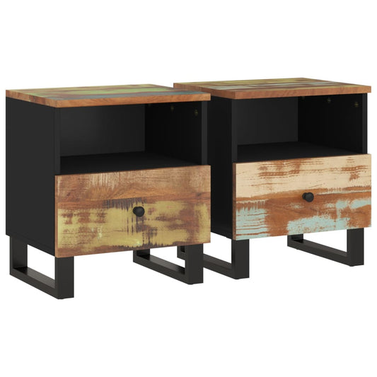 Bedside Cabinets 2 pcs Solid Wood Reclaimed&Engineered Wood Bedside Cabinets 2 pcs Solid Wood Reclaimed&Engineered Wood
