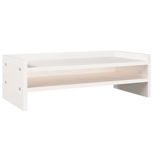 Monitor Stand White 50x24x16 cm Solid Wood Pine Monitor Stand White 50x24x16 cm Solid Wood Pine
