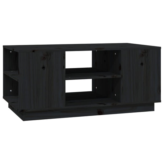 Coffee Table Black 90x49x40.5 cm Solid Wood Pine Coffee Table Black 90x49x40.5 cm Solid Wood Pine
