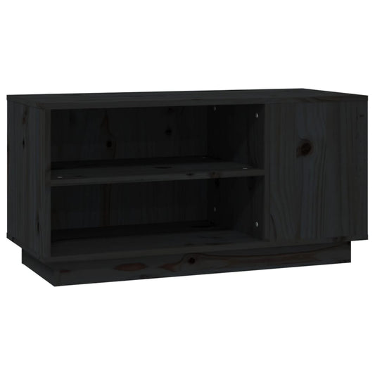 TV Cabinet Black 80x35x40.5 cm Solid Wood Pine TV Cabinet Black 80x35x40.5 cm Solid Wood Pine