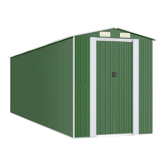 Garden Shed Green 192x689x223 cm Galvanised Steel Garden Shed Green 192x689x223 cm Galvanised Steel