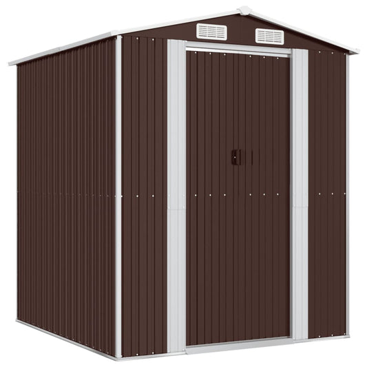 Garden Shed Dark Brown 192x191x223 cm Galvanised Steel Garden Shed Dark Brown 192x191x223 cm Galvanised Steel