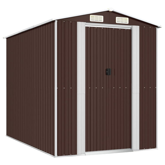 Garden Shed Dark Brown 192x274x223 cm Galvanised Steel Garden Shed Dark Brown 192x274x223 cm Galvanised Steel