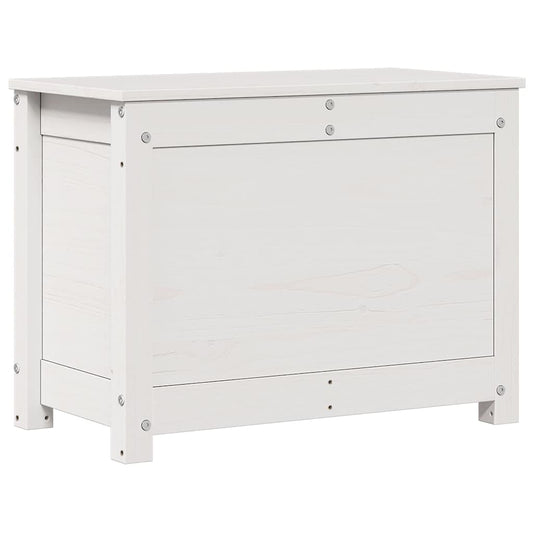 Storage Box White 60x32x45,5 cm Solid Wood Pine Storage Box White 60x32x45,5 cm Solid Wood Pine