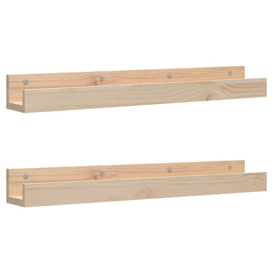 Wall Shelves 2 pcs 80x12x9 cm Solid Wood Pine Wall Shelves 2 pcs 80x12x9 cm Solid Wood Pine