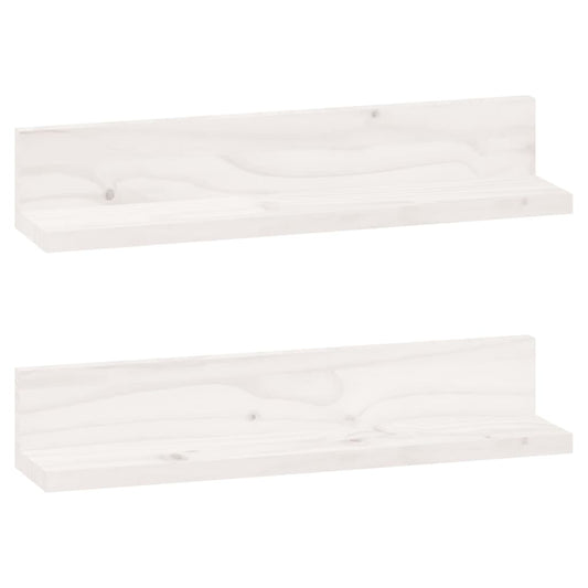 Wall Shelves 2 pcs White 50x11x9 cm Solid Wood Pine Wall Shelves 2 pcs White 50x11x9 cm Solid Wood Pine