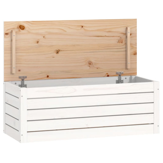 Storage Box White 89x36.5x33 cm Solid Wood Pine Storage Box White 89x36.5x33 cm Solid Wood Pine