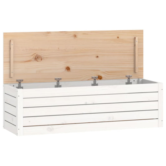Storage Box White 109x36.5x33 cm Solid Wood Pine Storage Box White 109x36.5x33 cm Solid Wood Pine