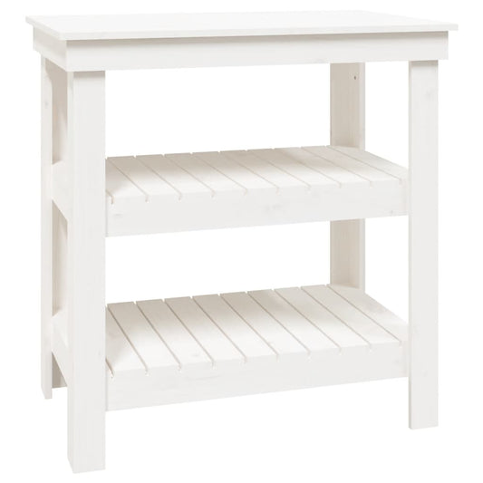 Work Bench White 78.5x50x80 cm Solid Wood Pine Work Bench White 78.5x50x80 cm Solid Wood Pine