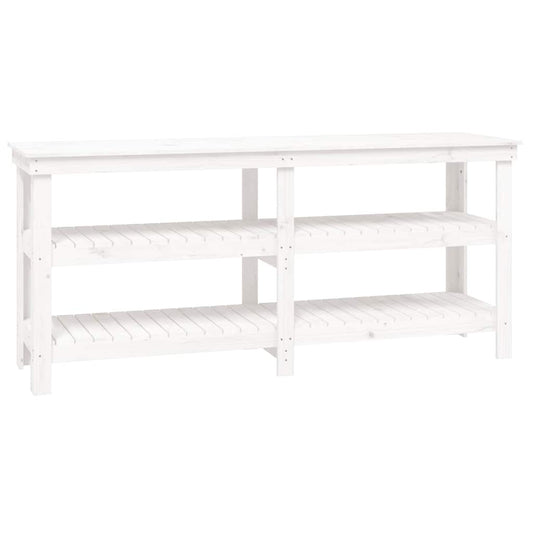 Work Bench White 181x50x80 cm Solid Wood Pine Work Bench White 181x50x80 cm Solid Wood Pine