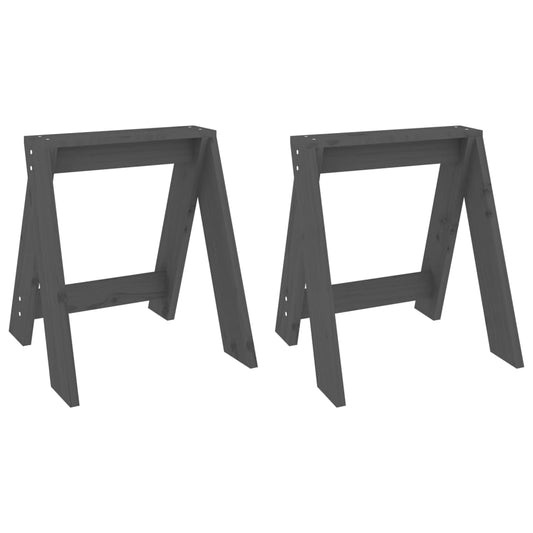 Stools 2 pcs Grey 40x40x45 cm Solid Wood Pine Stools 2 pcs Grey 40x40x45 cm Solid Wood Pine