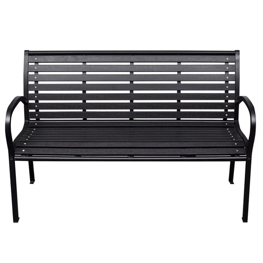 Garden Bench Black 116 cm Steel and WPC Garden Bench Black 116 cm Steel and WPC