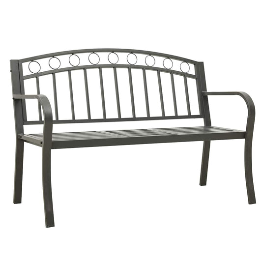 Garden Bench with Table Grey 120 cm Steel Garden Bench with Table Grey 120 cm Steel