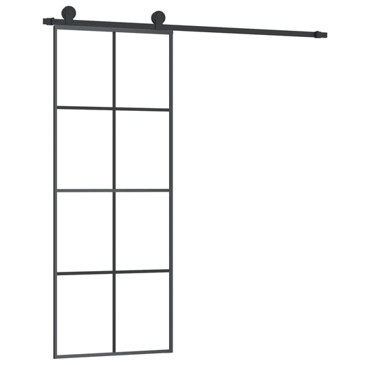 Sliding Door with Hardware Set 76x205 cm ESG Glass&Aluminium Sliding Door with Hardware Set 76x205 cm ESG Glass&Aluminium