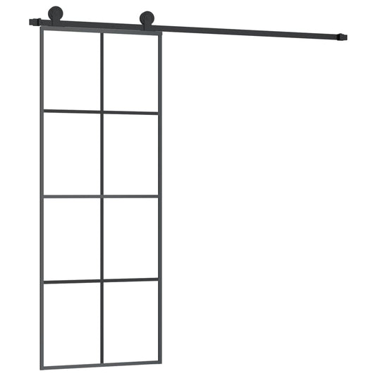 Sliding Door with Hardware Set 76x205 cm ESG Glass&Aluminium Sliding Door with Hardware Set 76x205 cm ESG Glass&Aluminium