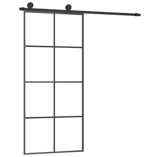 Sliding Door with Hardware Set 90x205 cm ESG Glass&Aluminium Sliding Door with Hardware Set 90x205 cm ESG Glass&Aluminium