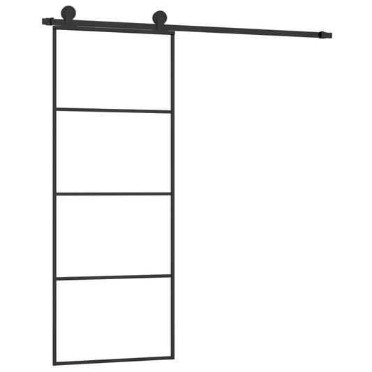 Sliding Door with Hardware Set 76x205 cm ESG Glass&Aluminium Sliding Door with Hardware Set 76x205 cm ESG Glass&Aluminium