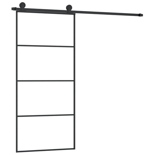 Sliding Door with Hardware Set 90x205 cm ESG Glass&Aluminium Sliding Door with Hardware Set 90x205 cm ESG Glass&Aluminium