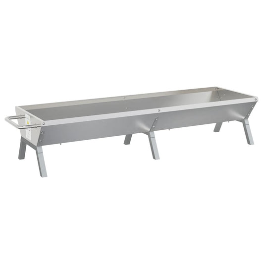 BBQ Tray Silver 158x42x31 cm Stainless Steel BBQ Tray Silver 158x42x31 cm Stainless Steel