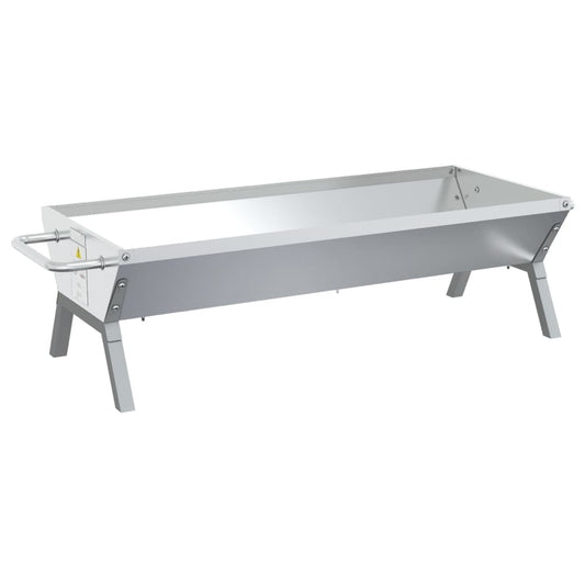 BBQ Tray Silver 118x42x30.5 cm Stainless Steel BBQ Tray Silver 118x42x30.5 cm Stainless Steel
