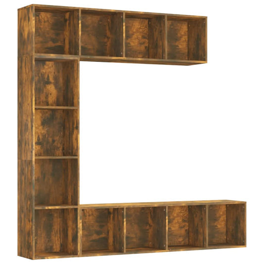 3 Piece Book/TV Cabinet Set Smoked Oak 180x30x180 cm 3 Piece Book/TV Cabinet Set Smoked Oak 180x30x180 cm