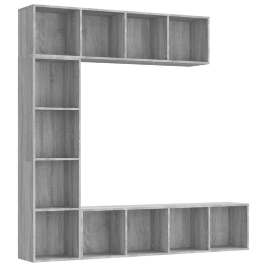 3 Piece Book/TV Cabinet Set Grey Sonoma 180x30x180 cm 3 Piece Book/TV Cabinet Set Grey Sonoma 180x30x180 cm