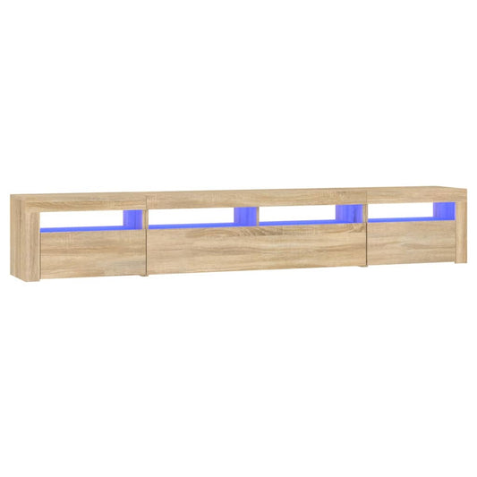 TV Cabinet with LED Lights Sonoma Oak 240x35x40 cm TV Cabinet with LED Lights Sonoma Oak 240x35x40 cm